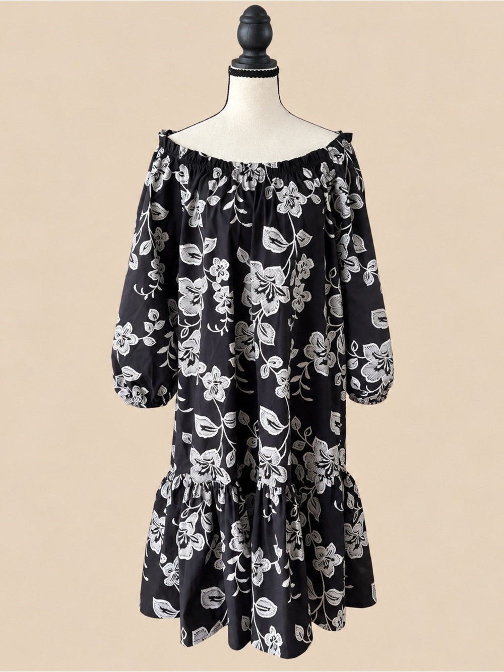 Boho CottageCore Floral Cotton Blend Ruffle Dress Modai Made in Italy M NWT
